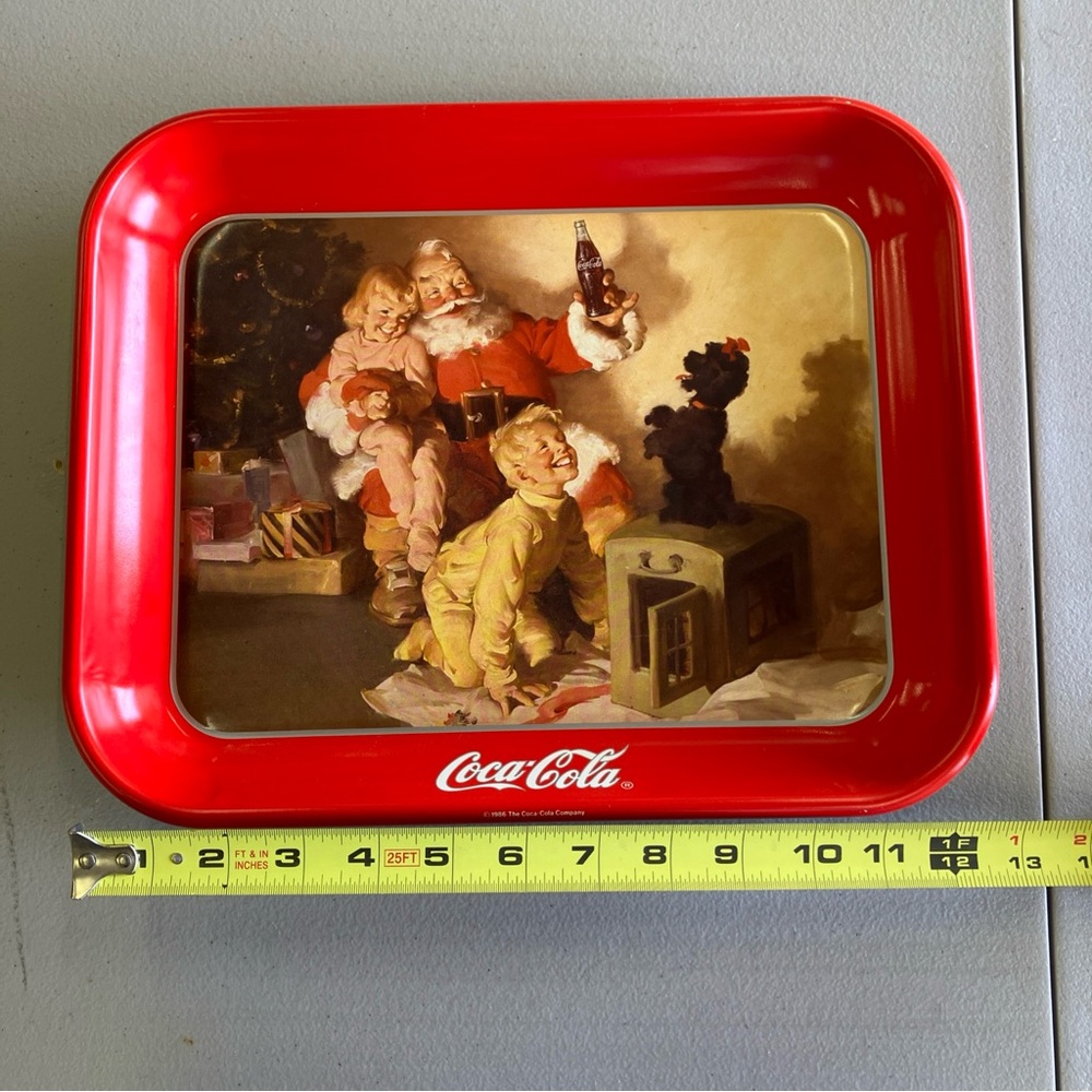 Coca-Cola Red Vintage Tray with Santa Design